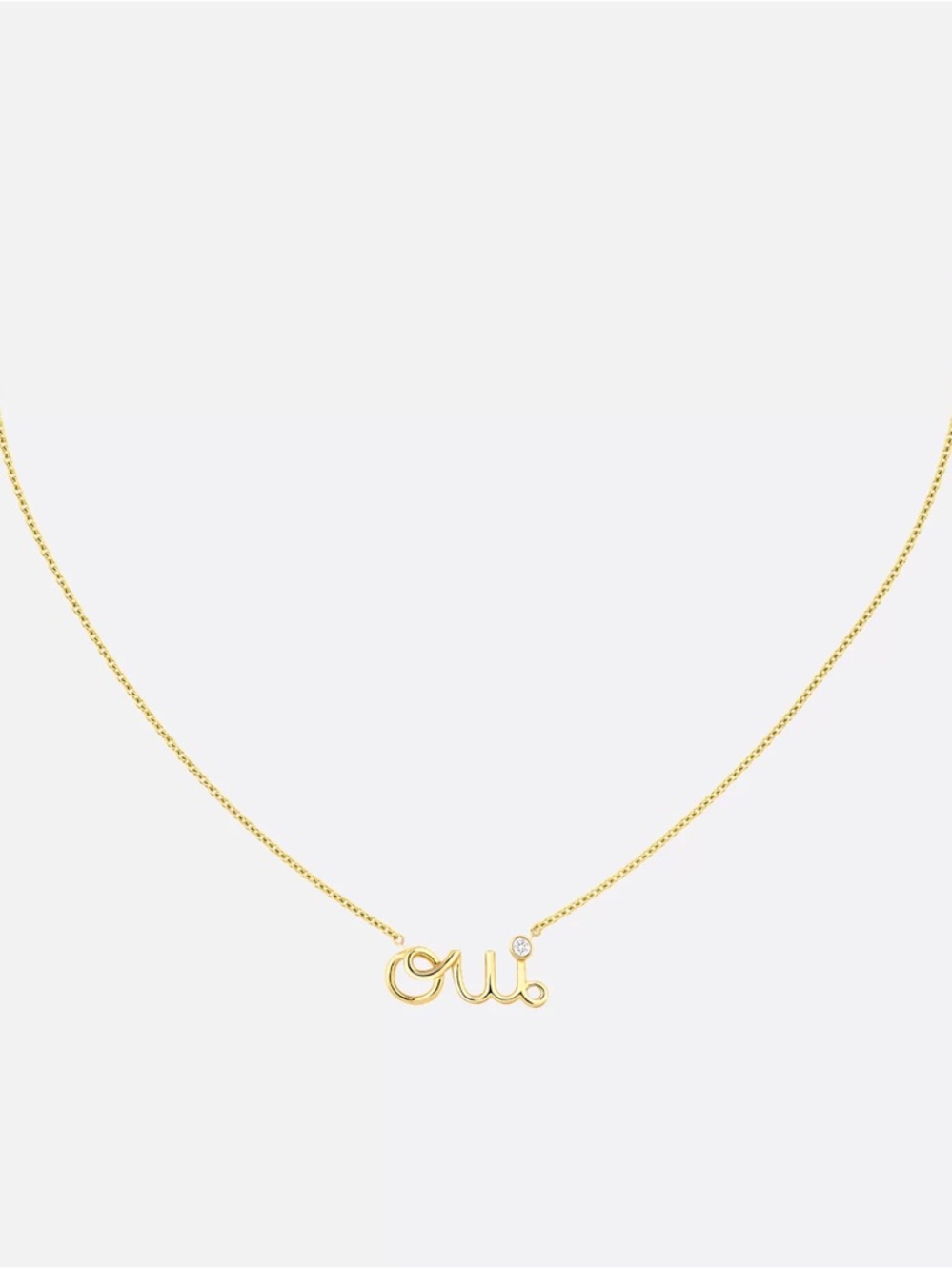 Gold Script 'oui' Necklace - Elegant Women's Jewelry